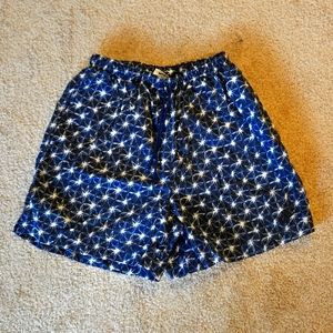 NIKE Women's Blue w/ white Star Pattern Shorts water proof size Medium